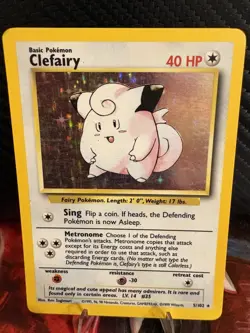 Pokemon TCG Clefairy Holo Base Set 5/102 WOTC Vintage MP - Image 1