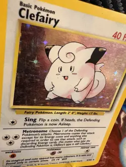 Pokemon TCG Clefairy Holo Base Set 5/102 WOTC Vintage MP - Image 3