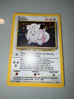 Pokemon 1999 Clefairy Base Set 5/102 Holo Unlimited Rare Near Mint - Image 1