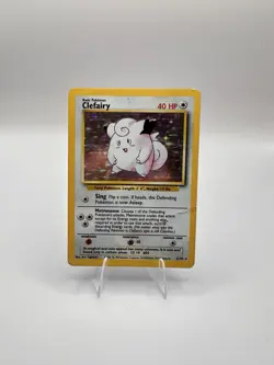 Pokemon TCG Clefairy Holo Card Base Set 5/102, Rare, HP Condition - Image 1