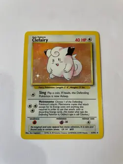 1999 Pokemon TCG Original Unlimited Base Set Clefairy Holo 5/102, GC/LP, Rare - Image 1