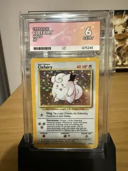 Pokemon TCG Clefairy Base Set Holo Unlimited Rare Card 5/102 Ace 6 - Image 1