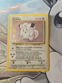 Pokemon TCG Clefairy Holo Rare Card Base Set, 5/102 LP/MP Vintage 1999 - Image 2
