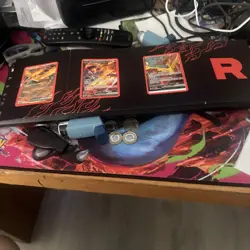 3 x Stamped Pokemon TCG Team Rocket's Moltres ex Destined Rivals UPC Promo Cards - Image 1