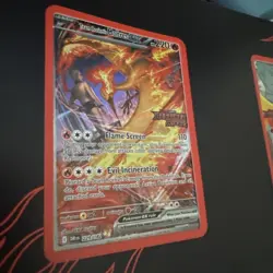 3 x Stamped Pokemon TCG Team Rocket's Moltres ex Destined Rivals UPC Promo Cards - Image 3