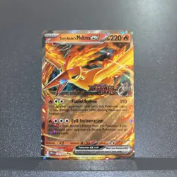 3 x Stamped Pokemon TCG Team Rocket's Moltres ex Destined Rivals UPC Promo Cards - Image 3