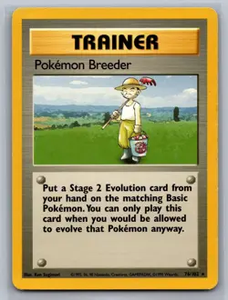 Pokemon Breeder Base Set #076/102 Rare Pokemon Card - Image 1