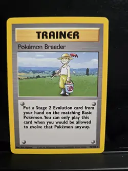 Pokemon TCG Trainer: Pokemon Breeder Base Set Rare Unlimited 76/102 NM 🥋✨ - Image 1