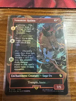 MTG Summon: Kujata (Borderless Foil) Commander: Final Fantasy 199 FFVII FF7 NM - Image 1