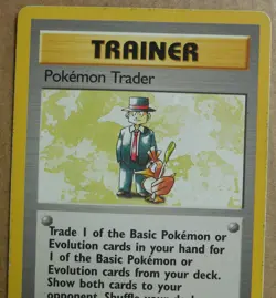 Pokemon Trader 77/102 Rare Non-Holo Base Set Pokemon Trainer Card LP - Image 2