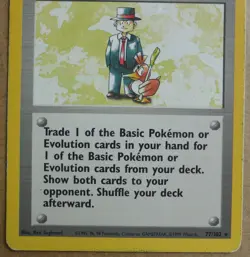 Pokemon Trader 77/102 Rare Non-Holo Base Set Pokemon Trainer Card LP - Image 3