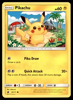 Pikachu 30/111 Common Crimson Invasion Pokemon Moderately Played - Image 1