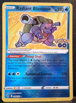 Pokemon GO #018/078 Radiant Blastoise NM Sword & Shield - Image 1