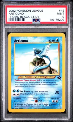 2002 POKEMON LEAGUE PROMO BLACK STAR #48 ARTICUNO PSA 9 - Image 1