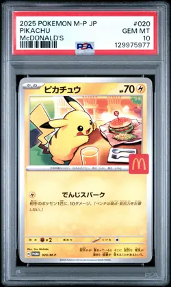 2025 POKEMON JPN M-P PROMO MCDONALD'S #020 PIKACHU PSA 10 - Image 1