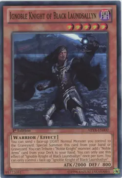 Yugioh Ignoble Knight Of Black Laundsallyn ABYR-EN000 Super rare LP - Image 1