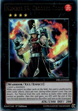 Yugioh Number 59: Crooked Cook DRL3-EN025 1st Edition Ultra Rare NM - Image 1