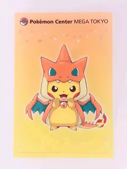 Mega Charizard Pikachu Pokemon Center Mega Tokyo Clear Card 2016 From Japan - Image 1