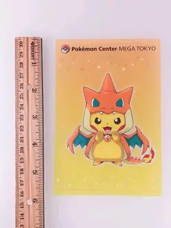 Mega Charizard Pikachu Pokemon Center Mega Tokyo Clear Card 2016 From Japan - Image 2