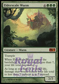 Elderscale Wurm 1x FOIL MTG M13 Core Set Mythic MINT green - Image 1