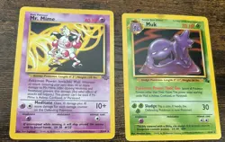 Pokemon Mr. Mine Jungle + Muk Fossil Non Holo 22/64 28/62 Lot Vintage WOTC - Image 1