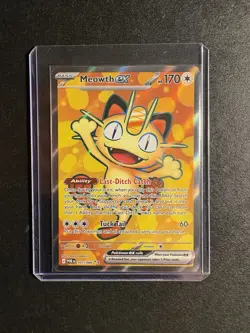 Pokemon Meowth EX 107/088 POR EN Full Art Holo Basic 170 HP English Card - Image 1