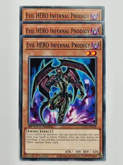 Yu Gi Oh - 3x SGX3-ENA08 Evil HERO Infernal Prodigy - Common - Image 1