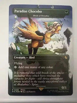 Paradise Chocobo Birds of Paradise 0483 Borderless Foil MTG Magic Final Fantasy - Image 2