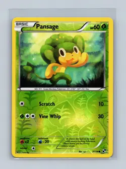 Pansage 7/114 Common Black & White Pokemon Reverse Holo Lightly Played - Image 1