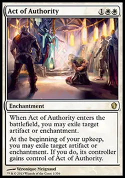 Act of Authority - Light Play MTG Commander 2013 Edition - Image 1