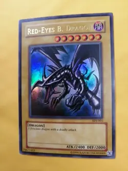 MP Yugioh Red-Eyes Black Dragon SDJ-001 Unlimited Edition Holo Rare Yu-Gi-Oh! MP - Image 1
