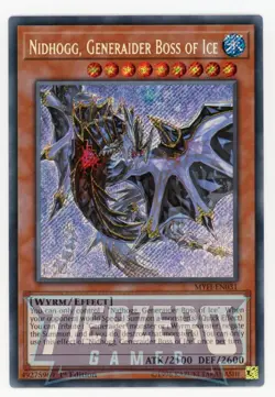 Yugioh Nidhogg, Generaider Boss of Ice MYFI-EN031 Secret Rare 1st Edition NM/LP - Image 1