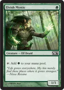 Elvish Mystic - Medium Play MTG Magic 2014 Core Set - Image 1