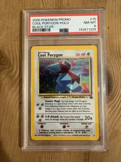 PSA 8 Cool Porygon Holo Black Star Promo 15 2000 Pokemon English WOTC - Image 1