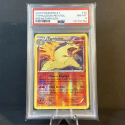 POKEMON TYPHLOSION 20/162 REVERSE HOLO RARE BREAKTHROUGH PSA 8 - Image 1