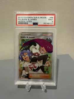 2019 Pokemon Sun & Moon Hidden Fates #68 FA/Jessie and James PSA 9 MINT - Image 1