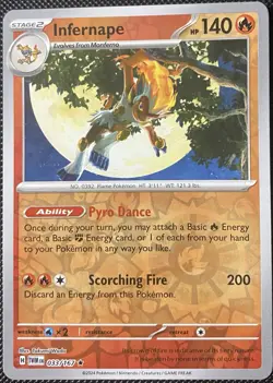 Infernape 033/167 Sv06: Twilight Masquerade Reverse Holo - Pokemon Card - Image 1