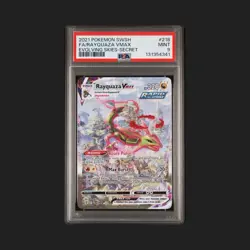 2021 POKEMON SWSH EVOLVING SKIES SECRET FULL ART RAYQUAZA VMAX 218 PSA 9! - Image 1