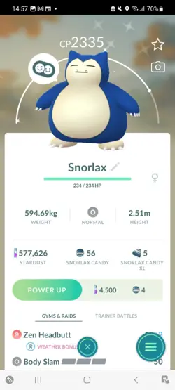 Pokemon Go (Stage 34) Shiny Snorlax ( 69 Shinys ) - Image 2