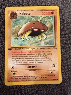 Pokemon Fossil Kabuto 50/62 - 1st Edition - 1999 - Non-holo - NM - [#2] - Image 1