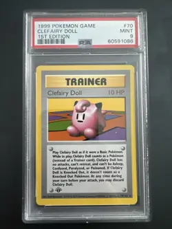 1999 Pokemon Game Clefairy Doll 1st Edition Mint 9 - Image 1