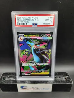 2025 POKEMON PFL EN-PHANTASMAL FLAMES ULTRA RARE #109 MEGA CHARIZARD X EX PSA 10 - Image 1