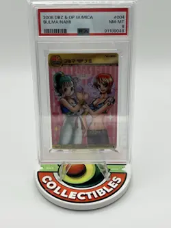 2008 Bandai PSA 8 DRAGON BALL Z X ONE PIECE GUMICA CARD BULMA & NAMI. Low Pop - Image 1