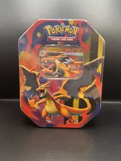 Pokemon Mega Charizard Tin Charizard Standard Card Size Pokemon TCG - Image 1