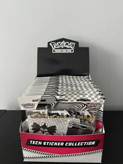 **Lot Of 12** Pokemon WHITE FLARE (SV10.5) Tech Sticker Collection Display Case - Image 1