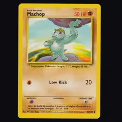Machop 52/102 Base Set Unlimited Vintage WOTC Common Pokemon TCG NM - Image 1