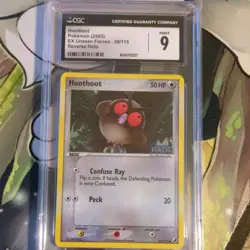 Hoothoot EX Unseen Forces 59/115 Reverse Holo Stamped CGC 9 Mint Pokemon - Image 1