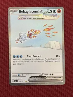 Carte Pokemon Bekaglacon EX 222/197 EV03 Flammes Obsidiennes Full Art - Neuf FR - Image 1