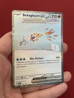 Carte Pokemon Bekaglacon EX 222/197 EV03 Flammes Obsidiennes Full Art - Neuf FR - Image 3