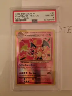 PSA 8! Reverse Holo Charizard 2016 Pokemon XY 11/108 - Image 1